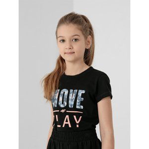 4F-GIRLS T-SHIRT JTSD006-20S-DEEP BLACK Čierna 158