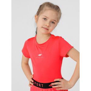 4F-GIRLS FUNCTIONAL T-SHIRT JTSDF001-63N-CORAL NEON Červená 146/152