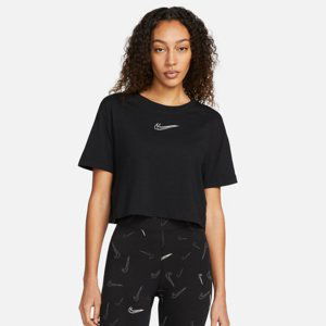 NIKE-W NSW CROP SS TEE PRNT BLACK Čierna XS