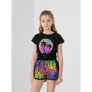 4F-GIRLS T-SHIRT JTSD011-20S-DEEP BLACK Čierna 140