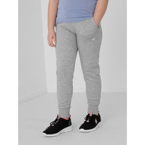 4F-GIRLS TROUSERS JSPDD001-27M-COLD LIGHT GREY MELANGE Šedá 164