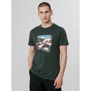 4F-MENS T-SHIRT TSM071-40S-DARK GREEN Zelená XL