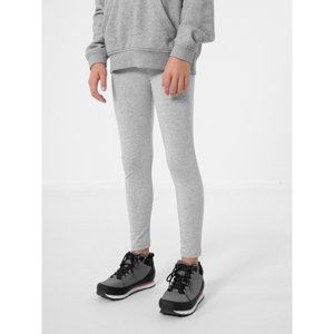 4F JUNIOR-GIRLS LEGGINGS JLEG001-27M-COLD LIGHT GREY MELANGE Šedá 158