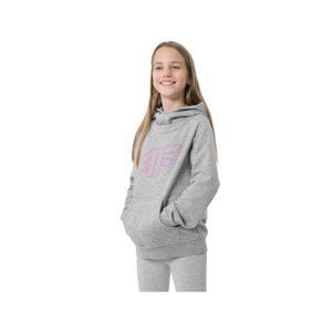 4F-GIRLS SWEATSHIRT JBLD002-25M-GREY MELANGE Šedá 158