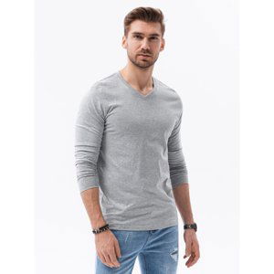 OMBRE-T-shirt LS-L136-V7-GREY MELANGE Šedá XL