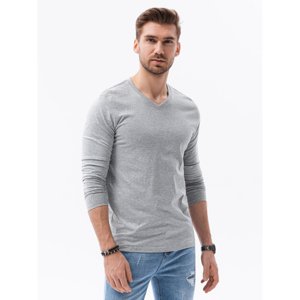 OMBRE-T-shirt LS-L136-V7-GREY MELANGE Šedá L