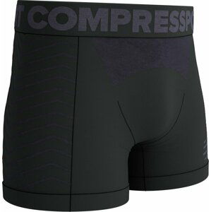 Compressport Seamless Boxer M Black/Grey XL Bežecká spodná bielizeň