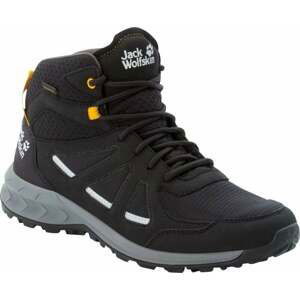 Jack Wolfskin Pánske outdoorové topánky Woodland 2 Texapore Mid Black/Burly Yellow XT 39,5