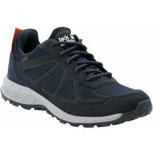 Jack Wolfskin Pánske outdoorové topánky Woodland 2 Texapore Low Dark Blue/Red 44