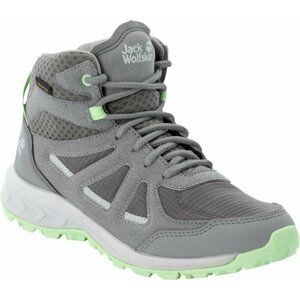 Jack Wolfskin Dámske outdoorové topánky Woodland 2 Texapore Mid W Dark Grey/Light Green 36