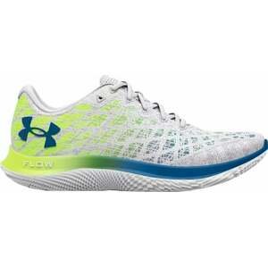 Under Armour Men's UA Flow Velociti Wind 2 Running Shoes White/High-Vis Yellow/Cruise Blue 44