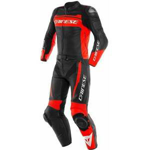 Dainese Mistel 2Pcs Black Matt/Fluo Red 54 Dvojdielna moto kombinéza