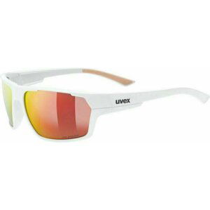 UVEX Sportstyle 233 Polarized White Mat/Litemirror Red Cyklistické okuliare