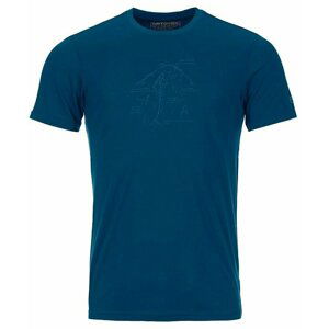 Ortovox 120 Tec Lafatscher Topo T-Shirt M Petrol Blue S