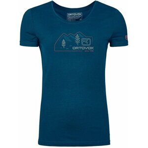 Ortovox 140 Cool Vintage Badge T-Shirt W Petrol Blue XS Outdoorové tričko