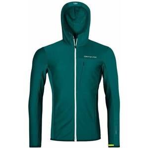 Ortovox Fleece Light Grid Hooded Jacket M Pacific Green L Outdoorová mikina