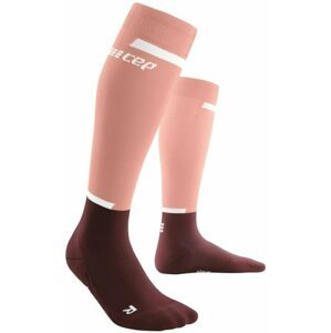 CEP WP201R Compression Tall Socks 4.0 Rose/Dark Red IV Bežecké ponožky