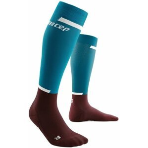 CEP WP209R Compression Tall Socks 4.0 Petrol/Dark Red IV Bežecké ponožky