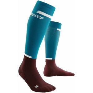 CEP WP309R Compression Tall Socks 4.0 Petrol/Dark Red IV Bežecké ponožky