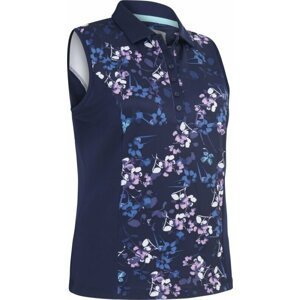 Callaway Women Allover Butterfly Floral Printed Polo Peacoat S