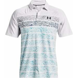 Under Armour Iso-Chill Psych Stripe Mens Polo White/Fresco Blue/Jet Gray L