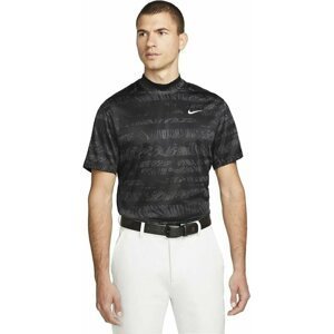 Nike Dri-Fit Tiger Woods Advantage Mock Mens Polo Shirt Black/University Red/White XL