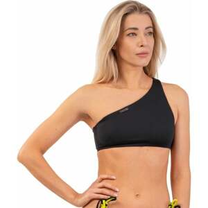 Nebbia One Shoulder Bandeau Bikini Top Black S