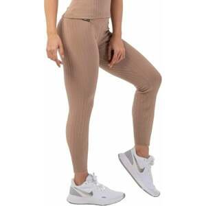 Nebbia Organic Cotton Ribbed High-Waist Leggings Brown XS Fitness nohavice