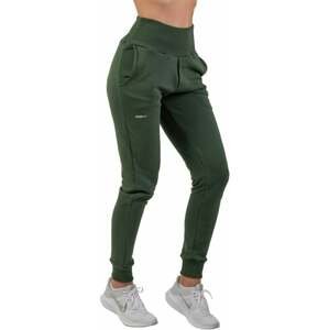Nebbia High-Waist Loose Fit Sweatpants "Feeling Good" Dark Green XS Fitness nohavice