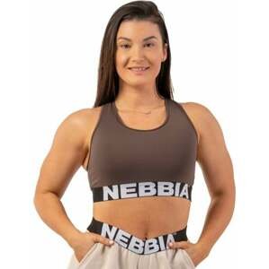 Nebbia Medium Impact Cross Back Sports Bra Brown M Fitness bielizeň