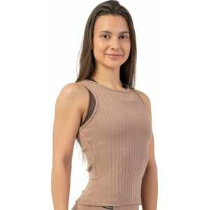 Nebbia Organic Cotton Ribbed Tank Top Brown S Fitness tričko