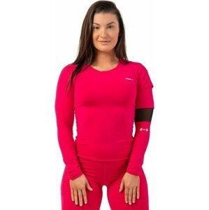 Nebbia Long Sleeve Smart Pocket Sporty Top Pink M Fitness tričko
