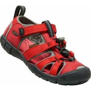 Keen Detské turistické topánky Seacamp II CNX Children Sandals Racing Red/Gargoyle 29