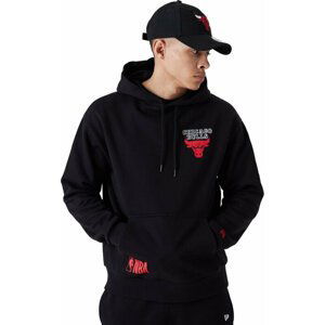 Chicago Bulls Mikina NBA Half Logo Oversized Hoody Black/Red L