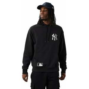 New York Yankees Mikina MLB Half Logo Oversized Hoody Black/White S