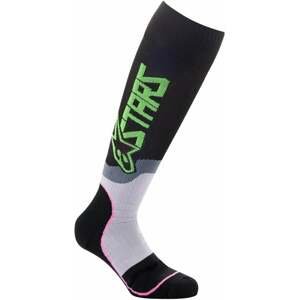 Alpinestars Ponožky MX Plus-2 Socks Black/Green Neon/Pink Fluorescent M