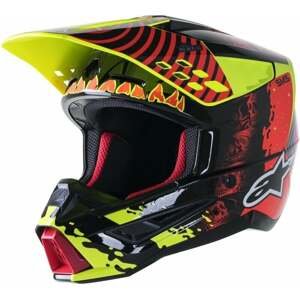 Alpinestars S-M5 Solar Flare Helmet Black/Red Fluorescent/Yellow Fluorescent/Glossy XL Prilba