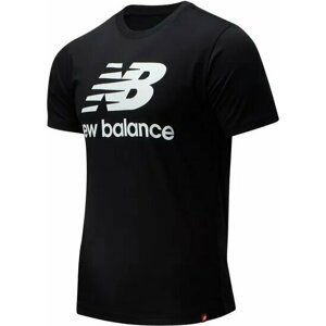 New Balance Mens Essentials Stacked Logo Tee Black 2XL