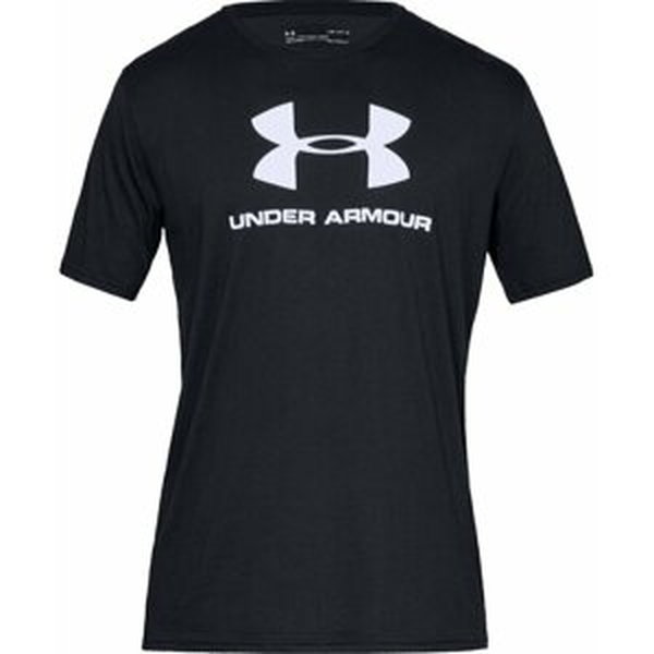 Under Armour Men's UA Sportstyle Logo Short Sleeve Black/White XL Fitness tričko
