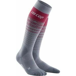 CEP WP308 Thermo Merino Socks Men Grey/Red III Lyžiarske ponožky