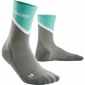 CEP WP2C1 Chevron Compression Socks Mid Cut Women Grey/Ocean III Bežecké ponožky