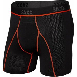 SAXX Kinetic Boxer Brief Black/Vermillion L Fitness bielizeň