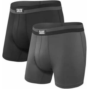 SAXX Sport Mesh 2-Pack Boxer Brief Black/Graphite XL Fitness bielizeň
