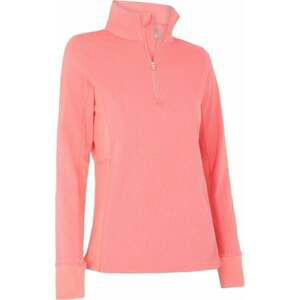 Callaway Womens Space Dye Heather Aquapel Thermal 1/4 Zip Coral Paradise Heather L