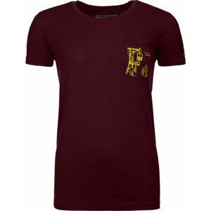 Ortovox 185 Merino Way To Powder T-Shirt W Dark Wine M Dámske termoprádlo