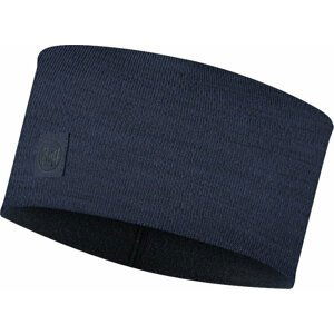 Buff Merino Wide Headband Solid Denim UNI Bežecká čelenka