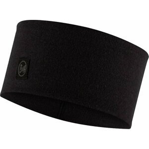 Buff Merino Wide Headband Solid Black UNI Bežecká čelenka