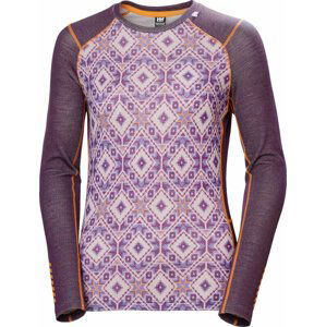 Helly Hansen W Lifa Merino Midweight Graphic Crew Amethyst Star Pixel M Dámske termoprádlo