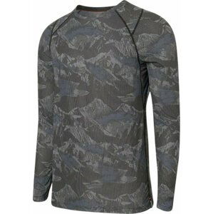 SAXX Quest Long Sleeve Crew Navy Mountainscape M Pánske termoprádlo