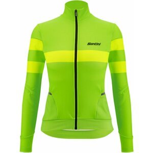 Santini Coral Bengal Long Sleeve Woman Jersey Verde Fluo S